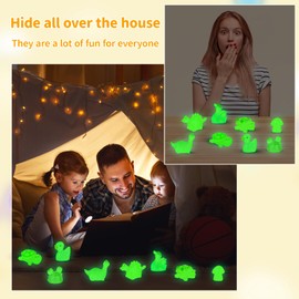 130 Pcs Mini Resin Animals Figures to Hide Tiny Variety Animals Bulk Pack Glow in The Dark for Garden Micro Landscape DIY Fish Tank Aquarium Potted Dollhouse Decor Gift