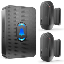 DAYTECH Door Chime, Wireless Door Chimes When Opens, Volume Adjustable Entry Alert Buzzer with 2 Ringer Modes for Business Home Security, 2 Magnetic Sensors 1 Receiver