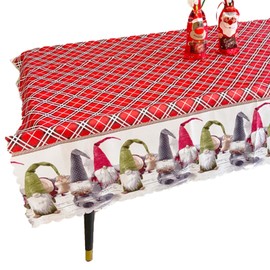 Sricam Christmas Table Cloth, Large Washable Christmas Tablecloths Waterproof Grey Christmas Dinner Table Cover Table Cloths Wipeable Christmas Tablecloths for Xmas Table Decorations (180x150cm)