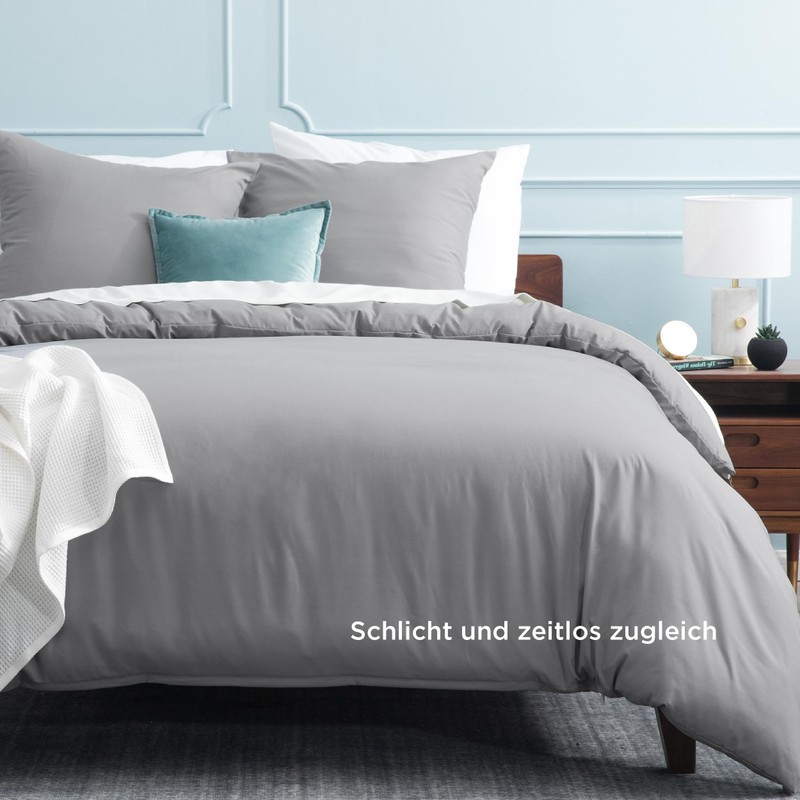 Bedsure Bed Linen 135 x 200 cm, 2-Piece Grey Bed