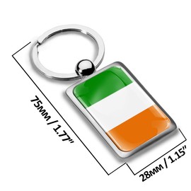 Biomar Labs® KK 213 Metal Keyring with Gift Box Car Key Ring Stainless Steel Ireland Flag Ireland, silver