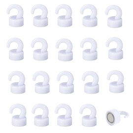 JINGZHAN Small Magnetic Hooks for Hanging 20 Pack Magnetic Push Pin,White Mini Magnetic Hooks