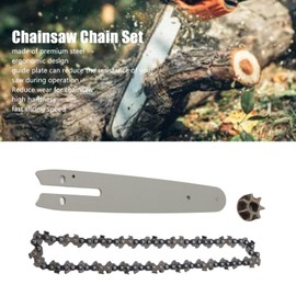 GLOGLOW Chainsaw Chain Set, Chainsaw Chain and Guide Bar Set Steel Sprocket 186mm Guide Plate 230mm Chain for 6inch Handheld Mini Chainsaws Replacement Accessories