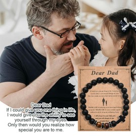 Father Day Gifts for Dads Birthday Gift From Daughter Father Daddy Christian Bracelet Thank You Presents to Dad Beaded Cross Bracelet Gifts for Dads Who Have Everything