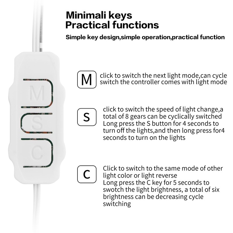 YAODHAOD Mini ARGB Controller 3‑Pin RGB 5V Controller, Built-in Light