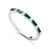 Old English Jewellers 925 Sterling Silver Emerald Cz Baguette Cut
