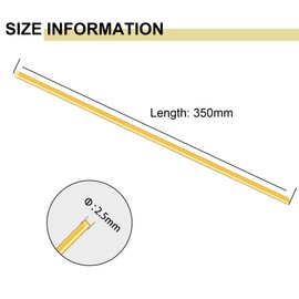 iMeistek 2.5mm Brass Rod,350mm Length Round Metal Straight Brass Pin Rods for Handle Pins RC Models DIY Crafts (5PCS)