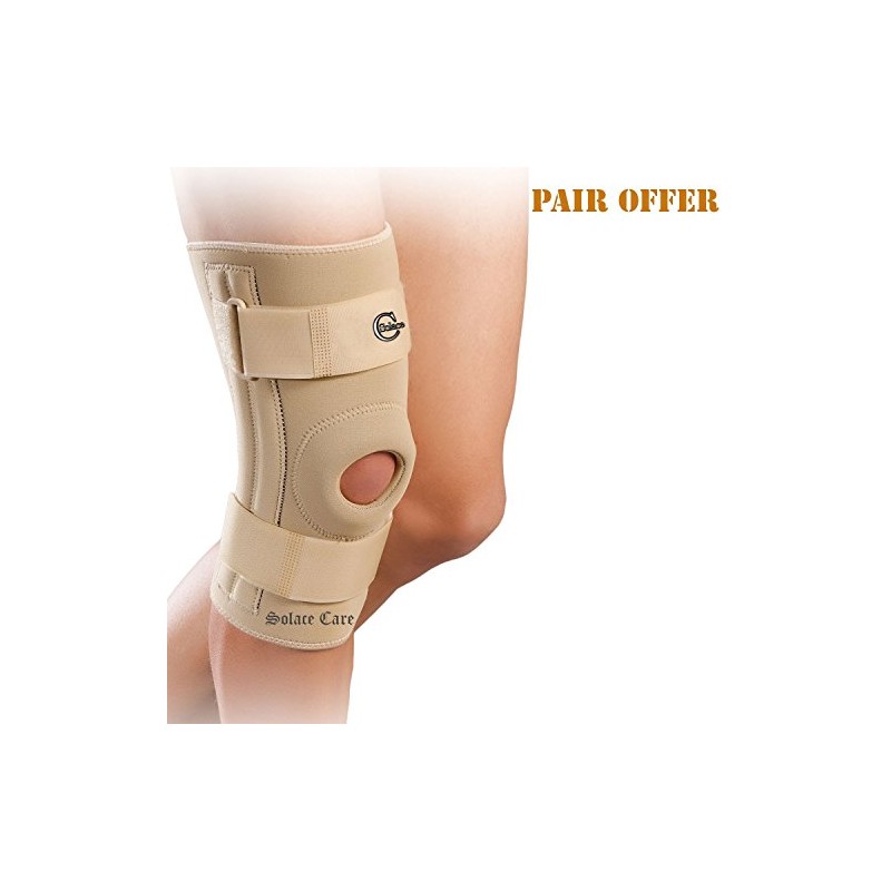 Solace Care Stabilizing Hinged Knee Patella Support (Pair) - Neoprene