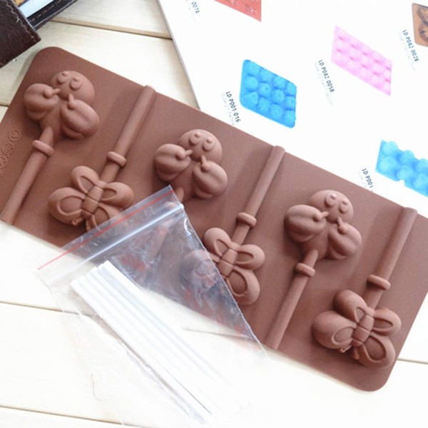 Cute 6 Even Bees and Butterflies Lollipop Funny DIY 3D