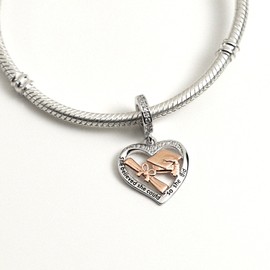 MariaFonte Charm 2025 Compatible with All Brands Heart Pendant Graduation Diploma Parchment Hat Birthday Anniversary Pendant Original Bead 925 Silver Mother Pearl Lucky Charm Christmas Zircons, Silver