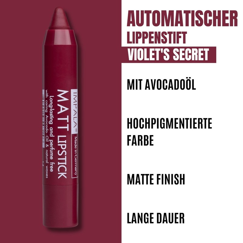 Impala Automatic Matt Lipstick Color 14 Violet´s Secret Super Longlasting