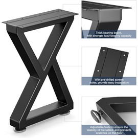 Likapop 28" Metal Table Legs, Bench Legs Chair Legs, Heavy Duty Desk Legs Coffee Table Legs, Black Metal End Table Legs, DIY Furniture Legs (28" Z-Type)