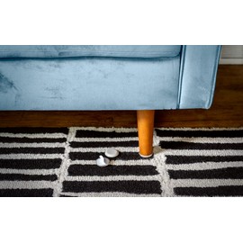 Super Sliders 1 1/4" Round Self-Stick Furniture Sliders or Movers for Carpet to Protect Furniture and Move Effortlessly, Beige (4 Pack)