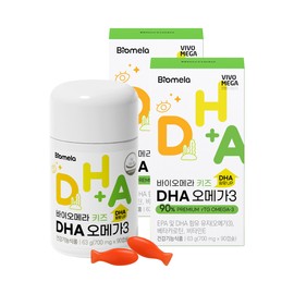 Biomera Kids Premium Vegetable Omega 3 DHA 90 Capsules, 2 / 바이오메라 키즈 프리미엄 식물성 오메가3 DHA 90캡슐, 2개