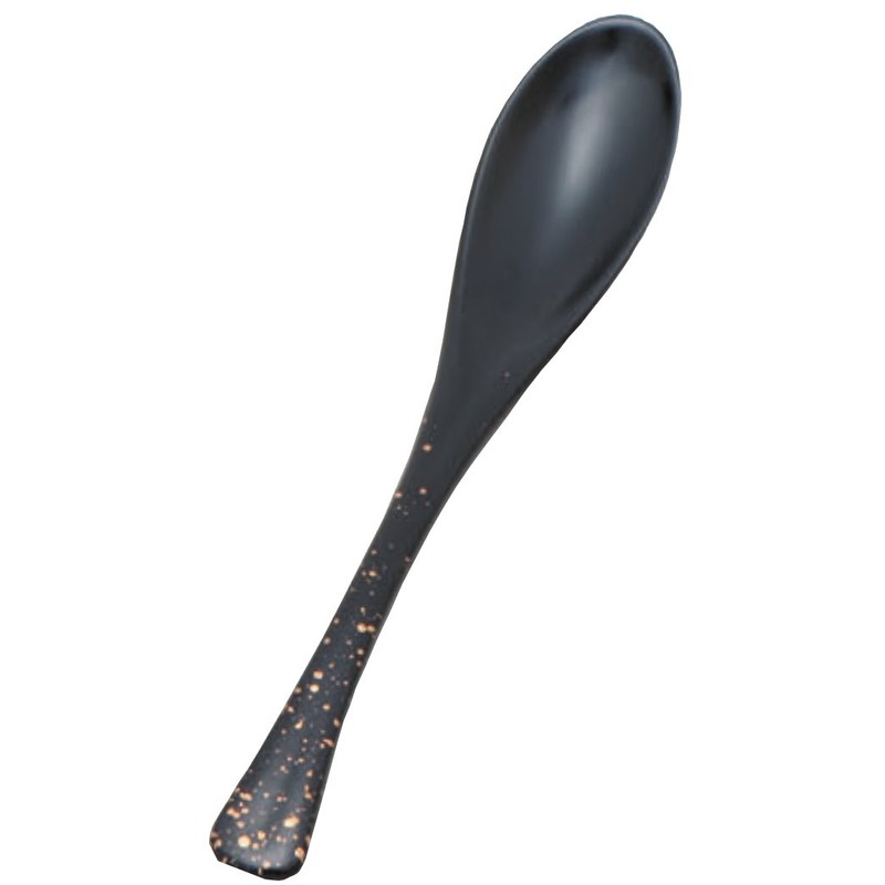 若泉 Lacquerware Dishwasher Safe Rice Congee Spoon 黒金 Knock 2 Piece