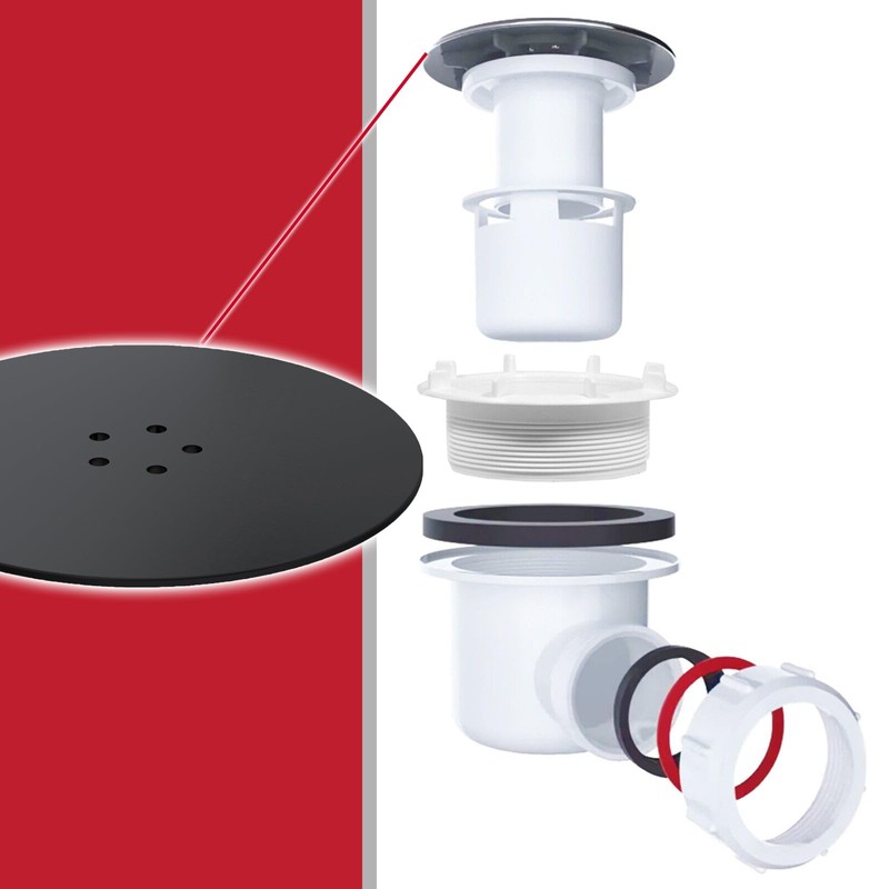 SPARES2GO Shower Trap for 90mm Tray Plug Hole 1.5" Luxury