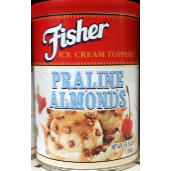 Fisher Ice Cream Toppers, Praline Almonds 6.5 Oz (Pack of 3)