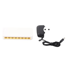 8 Port Ethernet Switch Professional Silent Operation Plug and Play LAN RJ45 Splitter for Home Office 100‑240V EU Plug