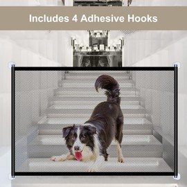 Stair Gate for Dogs,Safety Gate For Babies and Pets,Portable Mesh Dog Gates No Drilling,Portable Dog Barrier Isolation Net,Stair Gates for Baby,Baby Gate for Stairs/Doorways/Hallways,100 x 78CM