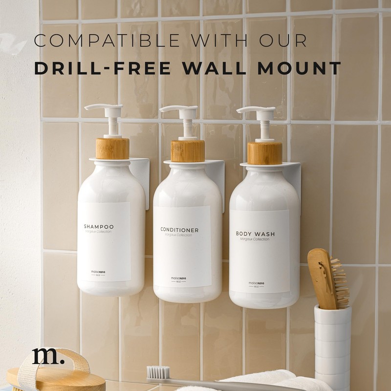 MaisoNovo Refillable Shampoo and Conditioner Bottles | 16.9 fl oz