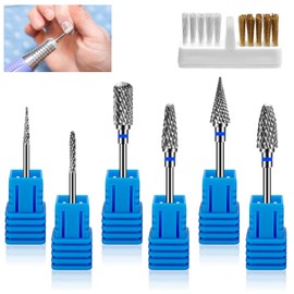 Nail Drill Bits, 6 Pieces Nail Drill Set, Nail Cutter Attachments, Professional for Manicure Pedicure, Alloy Tungsten Steel Bits (StilA)