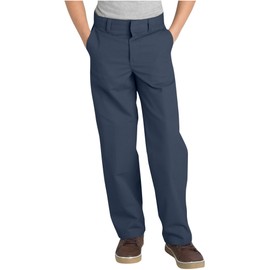 Dickies Boys' Big Flex Waist Flat Front Pants, Dark Navy, 16