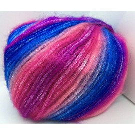 Ice Yarns Pinks Purple Blue Picasso Fuzzy with Subtle Sheen Yarn, Polyester, Acrylic Blend 50 Gram 125 Yards
