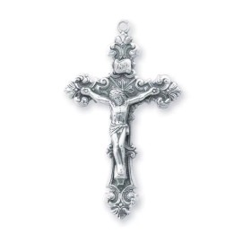 925 Sterling Silver Men's Filigree Crucifix Cross Christian Pendant Necklace