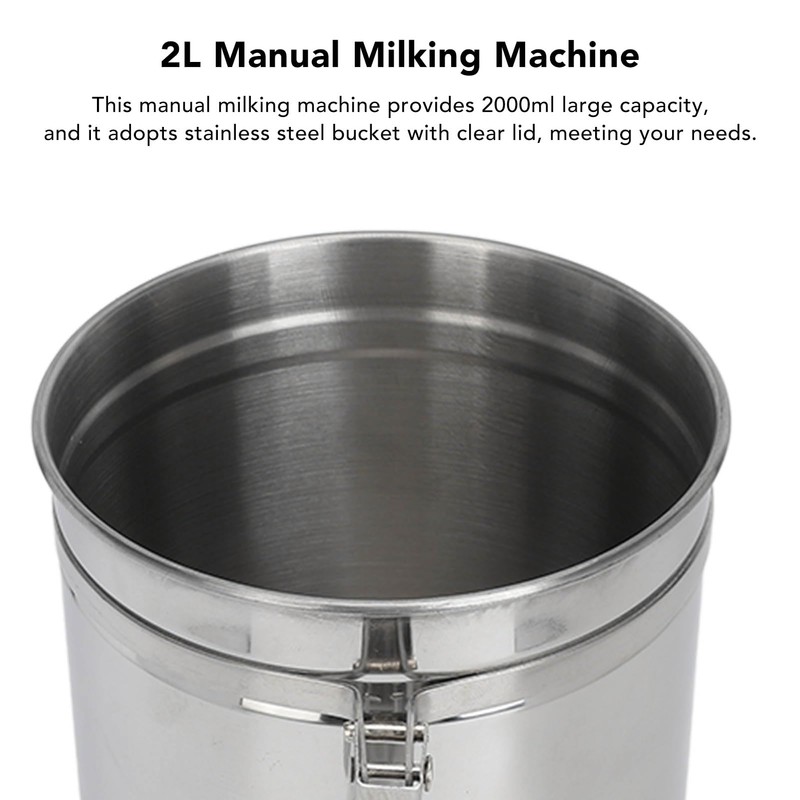 Manual Milking Machine, 2l Hand Pump Milker Machine Effort Saving