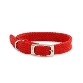 Ancol Made From Red Round Softweave Dog Collar Soft Touch Comfortable Buckle Pet Puppy Leash Size 1
