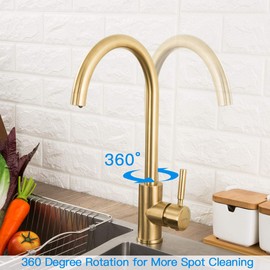 Gappo Gold Kitchen Faucet with Pull Down Sprayer, Gold Kitchen Sink Faucet for 1 or 3 Hole, Modern Stainless Steel Sink Faucet