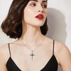 URONE Cross Necklace 925 Sterling Silver Birthstone Cross Pendant May