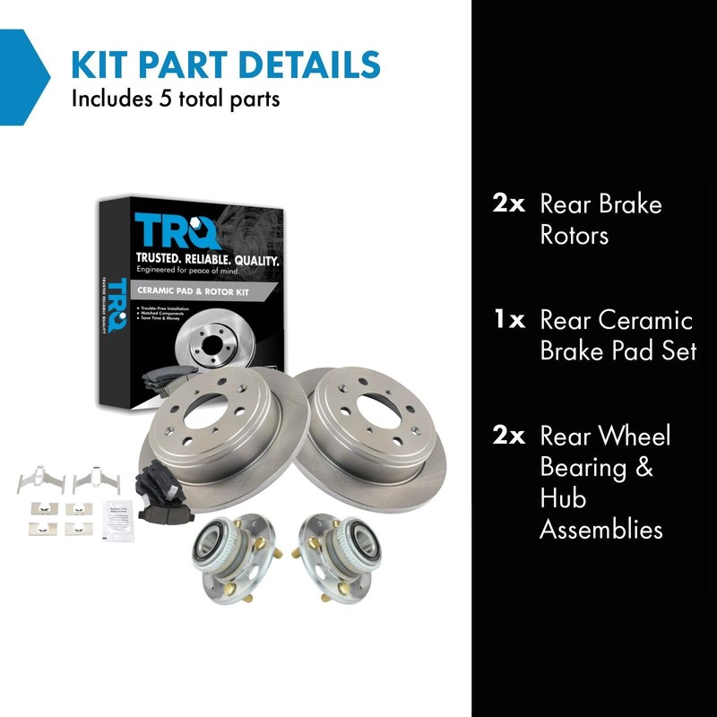 TRQ Rear Brake Pad & Rotor Kit Brake Pads Brake