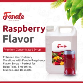 Fanale Premium Flavoring Concentrated Syrup for Bubble Tea 11 lb | Raspberry Flavor Syrup | for Boba Tea, Smoothies, Slushes, Desserts | 11lb | SRP270