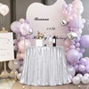 PartyDelight Sequin Tablecloth, Round, 70", Silver