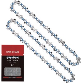 Saker 6 Inch Mini Chainsaw Chain Replacement, 2 Pcs Chains for Saker Portable Electric Chainsaw Cordless, Wear-resistant and Durable, Fast and Smooth Sawing Chains for Pruning Shears and Wood Cutting