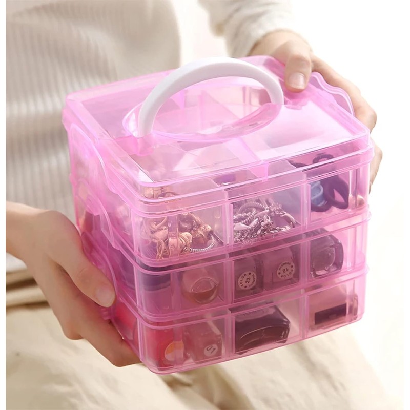 Daletu Sorting Boxes for Small Parts with Lid, Plastic Storage