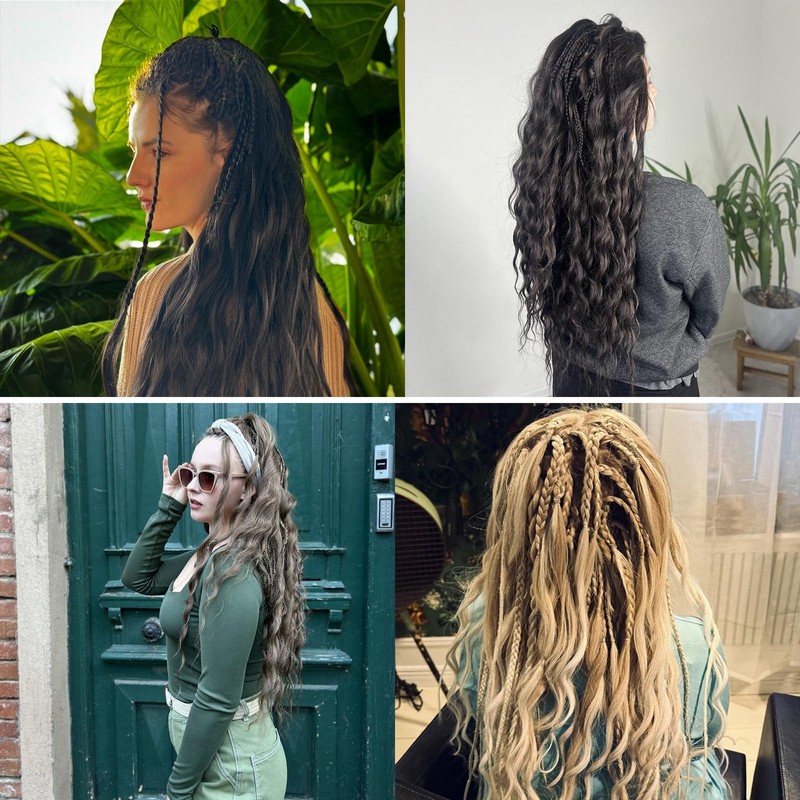 Crochet Curly Braiding Hair With Box Braid Boho Style Hair