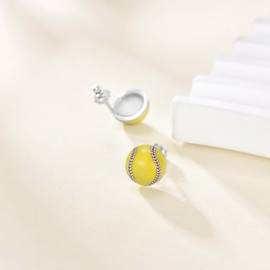 Softball Earrings Sterling Silver Softball Stud Earrings Sports Jewellery Gift for Women Sports Lovers