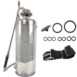 HOSTIC 3.5 Gallon Stainless Steel Sprayer Hand Pump Sprayer with Pressure Gauge Valve Adjustable Nozzle for Gardening Lawn and Cleaning