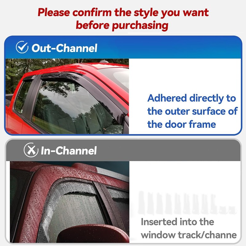 Extra Durable Dark Smoke Rain Guards fit 2005-2012 Nissan Pathfinder