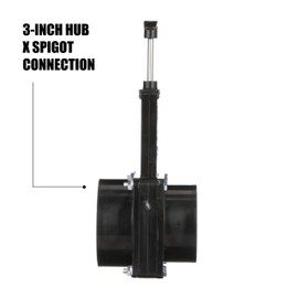 Valterra ABS Gate Valve for RV, Camper, and More - 3-Inch Hub x Spigot Connection