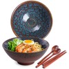 HOKELER Ceramic Japanese Ramen Bowl Set, 2 Sets Asian Pho
