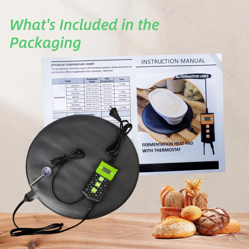 Sourdough Starter Warmer with Temperature Controller, Multi Functional Fermentation Heating