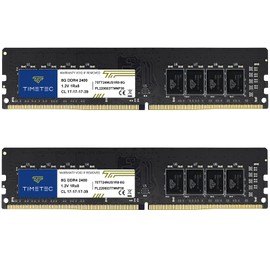 Timetec 16GB KIT(2x8GB) DDR4 2400MHz PC4-19200 Non-ECC Unbuffered 1.2V CL17 1Rx8 Single Rank 288 Pin UDIMM Memoria RAM Módulo para Actualizacion para PC Computadora de Escritorio (16GB KIT(2x8GB))