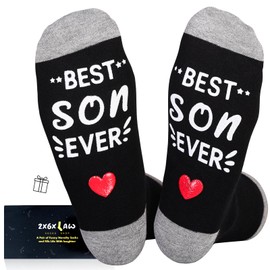 ZXGXLAW Funny Socks Best Son Ever,Birthday Valentines Christmas Gifts for Son Teenage 13 old boys