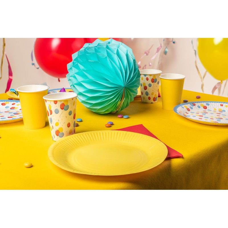 Pro 79219i 23 cm Yellow Plate Tablecloth, Box of 20