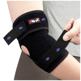 Hiball Tennis Elbow Brace for Men Women, Adjustable Elbow Compression Sleeve with 4 Pressure Straps, Elbow Support for Tendonitis, Cubital Tunnel, Golf Elbow, Ulnar Nerve, Bursitis, Arthritis (Single)