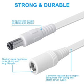 SIOCEN 3 Packs 20ft DC Power Extension Cable,5.5mm x 2.1mm 12v Extension Cord Security Camera Power Cable Male to Female for CCTV IP Indoor Camera Dvr Standalone LED Strip,Supply Adapter