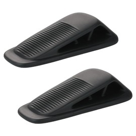 Fursafe&Q Rubber Door Stoppers for Bottom of Door, Door Stop Wedge with Holder, Heavy Duty Doorstops 2 Pack, Wall Protector for Home & Office & School & Commercial Doorstop Keep Open Stack Black